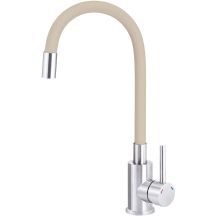 Kitchen tap with a curved spout