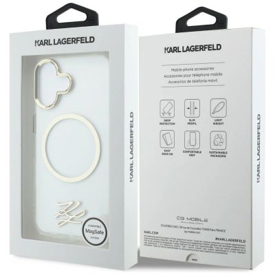 8. Karl Lagerfeld IML KL Script Logo MagSafe Case for iPhone 17 - Transparent