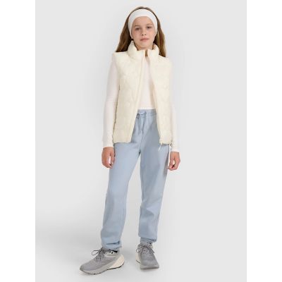 3. Girls' down vest with synthetic filling 4F 4FJRAW25TVJAF323-11S