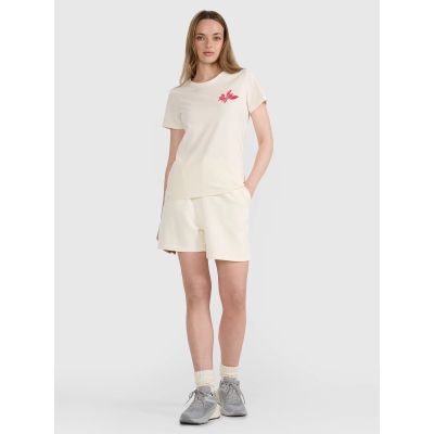 3. Women's regular printed T-shirt 4F 4FRSS25TTSHF2693-11S