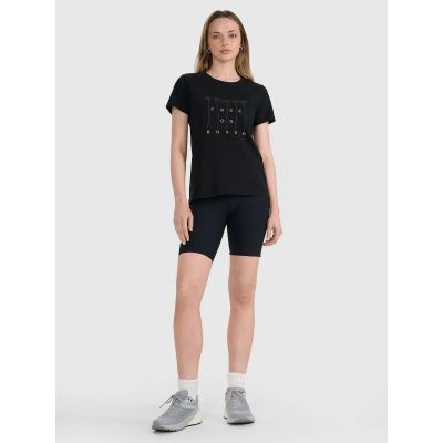 3. Women's regular printed T-shirt 4F 4FRSS25TTSHF3162-20S
