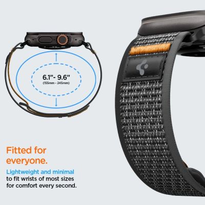 7. Spigen Athlex Air 2 Strap for Apple Watch (44 / 45 / 46 / 49 mm) - Black and Orange