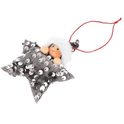 10. SET OF 3 PENDANTS STAR DOLLS SILVER SEQUINS