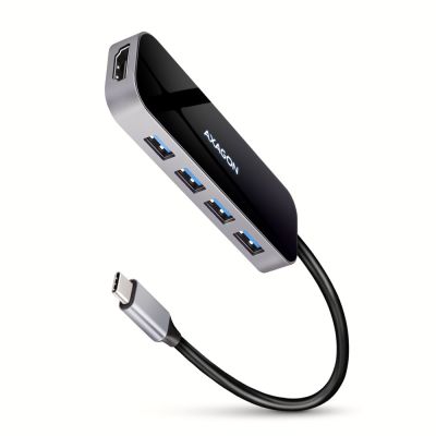 Axagon HMC-6H4A Wired Docking Station USB 3.2 Gen 1 (3.1 Gen 1) Type-C Black, Gray