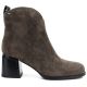 2. Women's leather high-heeled ankle boots in khaki Vinceza 91178