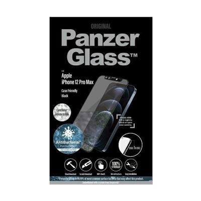 3. PanzerGlass E2E Microfracture Antibacterial Glass with Camera Cover with Swarovsky Crystal for iPhone 12 Pro Max - with Black Frame