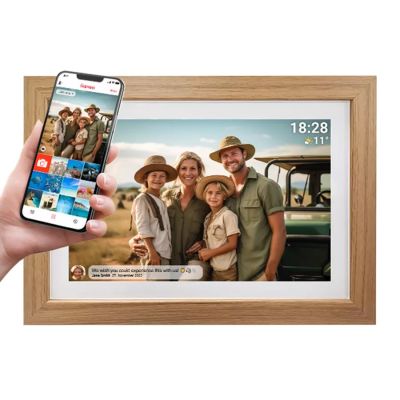 13. Denver photo frame with FRAMEO 10.1" 16GB light wood