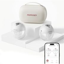 MOMCOZY M5 Smart Wearable Breast Pump with App, Gray – Double Pack