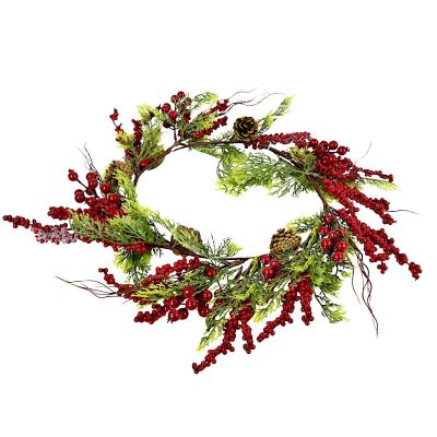 2. DECORATIVE DOOR WREATH 60 CM RED