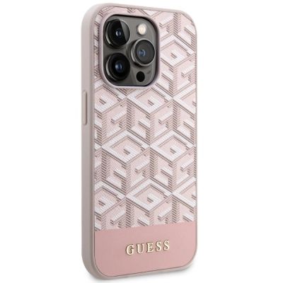 4. Guess GUHMP14LHGCFSEP iPhone 14 Pro 6.1" pink/pink hard case GCube Stripes MagSafe