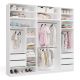2. OPENO Modular Wardrobe SET 260/250 WHITE with Drawers, Rails and Shelves – Large, for the Bedroom