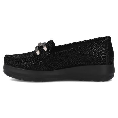 3. Women's leather platform loafers, black, Filippo DP7652