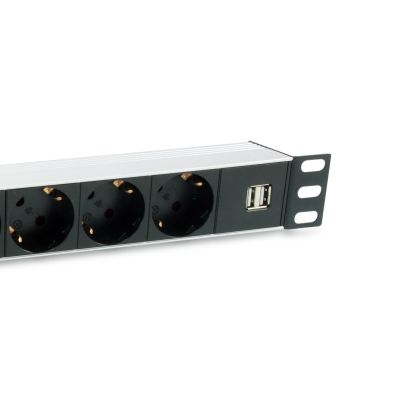 3. Equip 333315 PDU Power Distribution Unit 7 x Network Sockets 1U Black, Silver