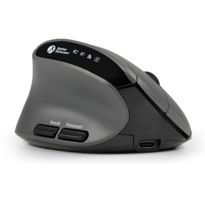 3. BakkerElkhuizen MidWay Mouse Office Left Side RF Wireless + Bluetooth + USB Type-C Optical 2400 DPI