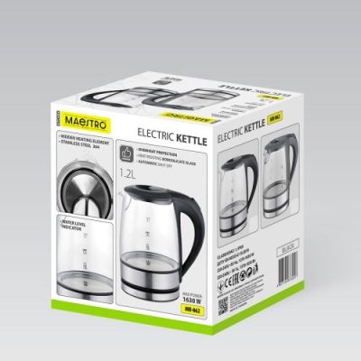 5. Electric glass kettle 1630W MR-062-BLACK MAESTRO