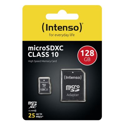 5. Intenso 3413491 128GB MicroSDXC Class 10 Flash Memory