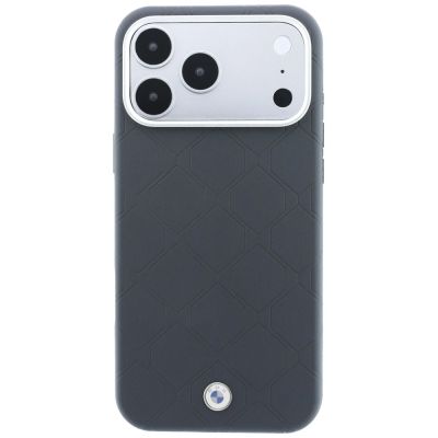 3. BMW Sign Deboss Quilted Metal Logo MagSafe Case for iPhone 18 Pro Max / 17 Pro Max - Dark Gray