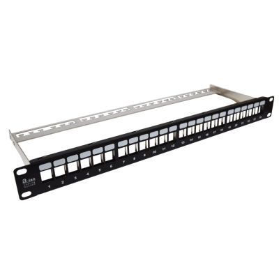 2. Patch panel 19" ALANTEC modular 24 ports 1U with support, unequipped