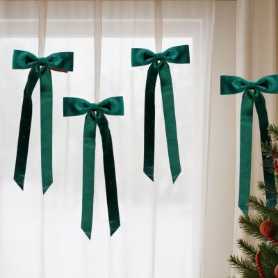 10. GREEN DECORATIVE BOW 2x19x48CM 4PCS MICA