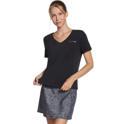 Skechers Signature V-Neck Tee TP167-BLK Black L