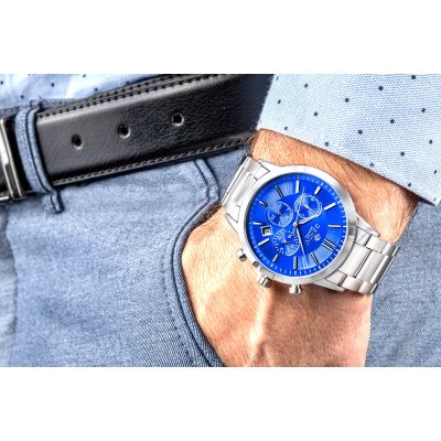 4. Men's Watch Giewont Chronograph Sapphire Silver Blue GW8510-B3