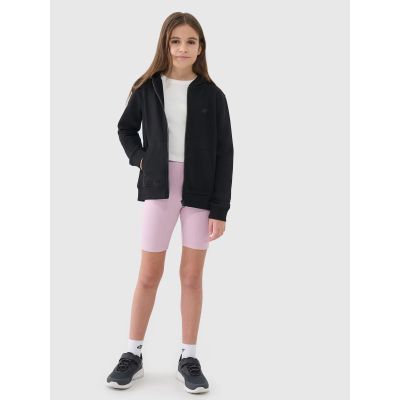 5. Girls' sweatshirt with a zipper and hood 4F 4FJWSS25TSWSF1706-20S