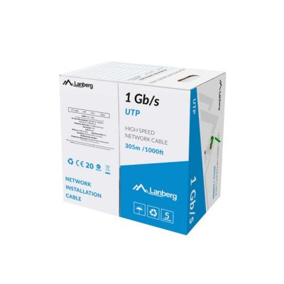 4. LANBERG UTP CABLE 1GB/S 305M WIRE CCA GREEN LCU6-10CC-0305-G