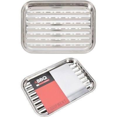 6. GRILLING TRAY 34x24CM STAINLESS STEEL