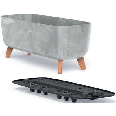 2. GRACIA CASE CONCRETE EFFECT FLOWER POT 58x24CM