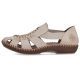3. Beige women's leather sandals Rieker M1679-60