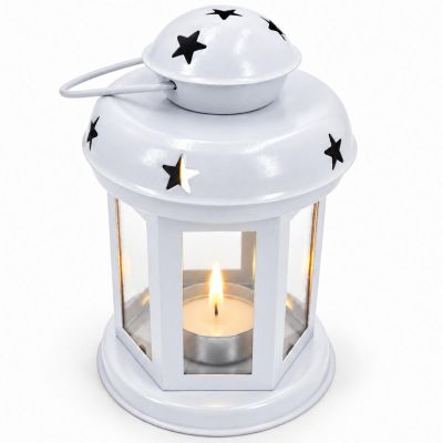 2. WHITE TEA LIGHT LANTERN CANDLE HOLDER