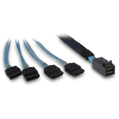2. Inter-Tech SFF-8643 - 4x SATA/SAS 0.7 m 12 Gbit/s Blue