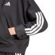 12. Women's adidas Essentials 3-Stripes French Terry Quarter-Zip Hoodie Black JN1956