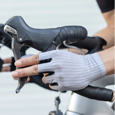 7. Rockbros Breathable Short Finger Cycling Gloves, Size: XXL - Gray