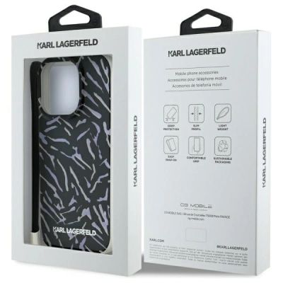 7. Karl Lagerfeld Zebra With Cord iPhone 16 Pro Case - Purple