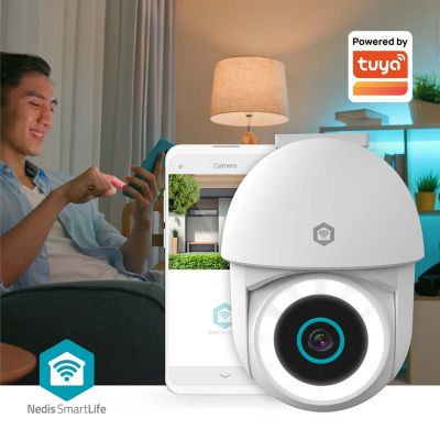 8. Nedis Smartlife Wifi Outdoor Camera, IP65 Motion Sensor, Night Vision, White