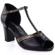 Black open toe pumps on a block heel M.Daszyński SA107-37