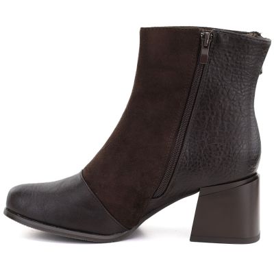 3. Women's insulated ankle boots with a block heel, chocolate M.Daszyński SA269-5