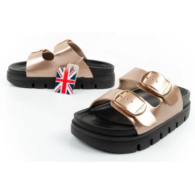 8. Lee Cooper shoes women's slippers gold comfortable platform fashionable