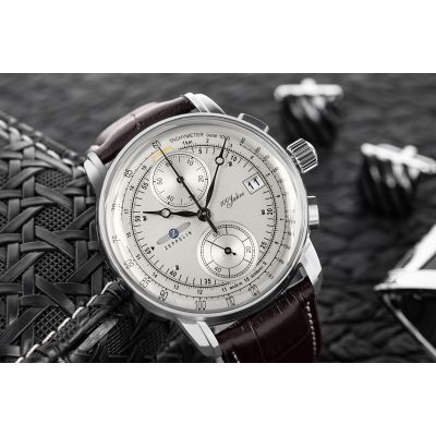 4. Men's Watch ZEPPELIN 100 Yahre Chronograph 8670-1 + BOX