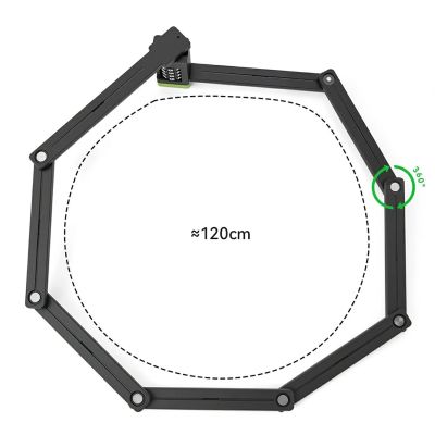 2. Rockbros 829 Folding Code Bike Lock - Black