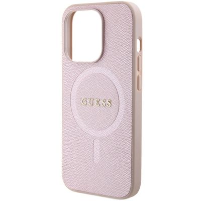 5. Guess Saffiano MagSafe case for iPhone 15 Pro - pink