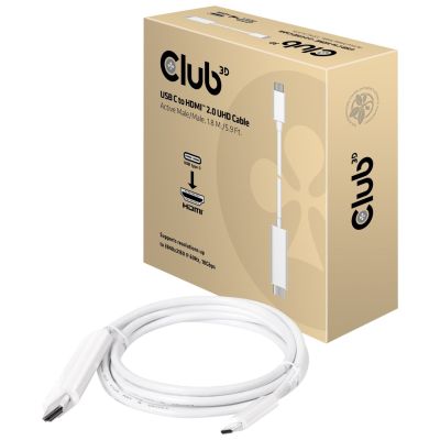 7. CLUB3D USB C to HDMI™ 2.0 UHD Cable Active 1.8 M./5.9 Ft.