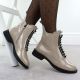 6. Women's patent leather ankle boots in beige D&A S.Barski Premium Collection MR52-108