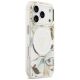 4. Guess IML Glitter Flowers Triangle MagSafe Case for iPhone 17 Pro / 18 Pro - White