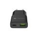 8. NATEC RIBERA GAN SLIM WALL CHARGER 1X USB-A + 1X USB-C 20W BLACK