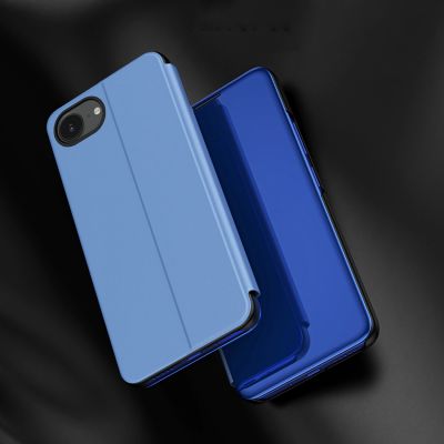 3. Clear View Case for iPhone 16e / 17e Flip Cover - Blue