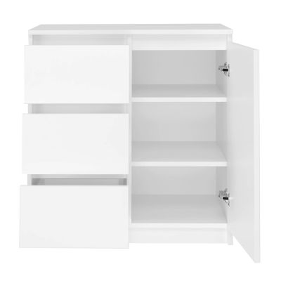2. CHEST OF DRAWERS 1 DOOR 3 DRAWERS WHITE SET