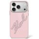 Karl Lagerfeld IML Big Signature Resin Metal Frame Case for iPhone 17 Pro / 18 Pro - Pink