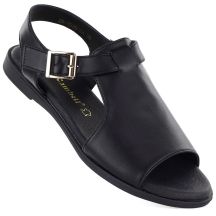 Women's black leather sandals Cambell 19391
